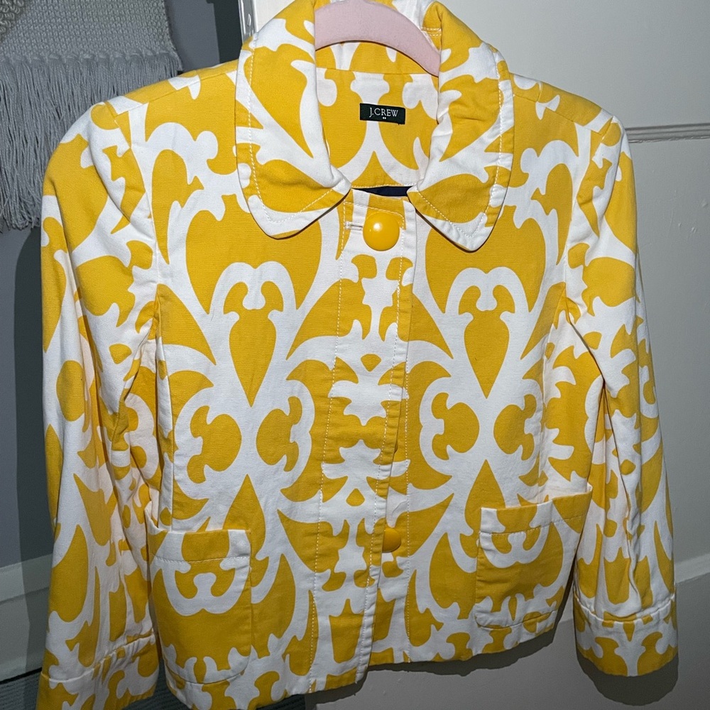 J. Crew Yellow and White Blazer